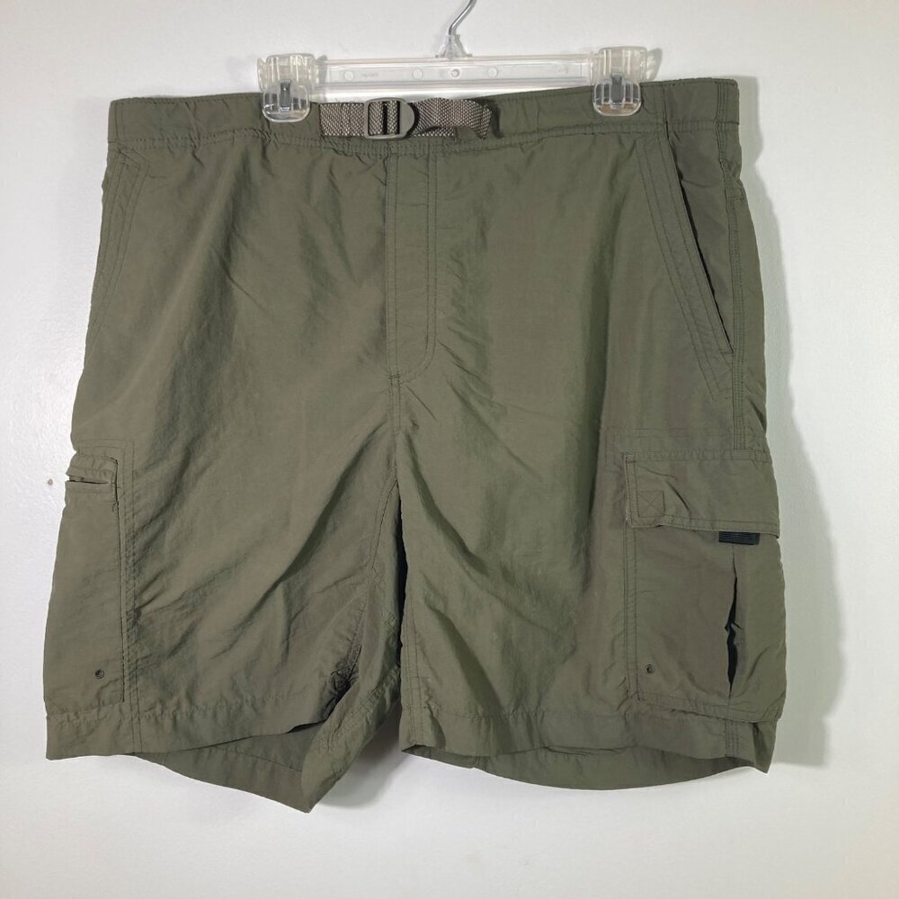 Mens Columbia 9" Green Cargo Hiking Shorts‎ L